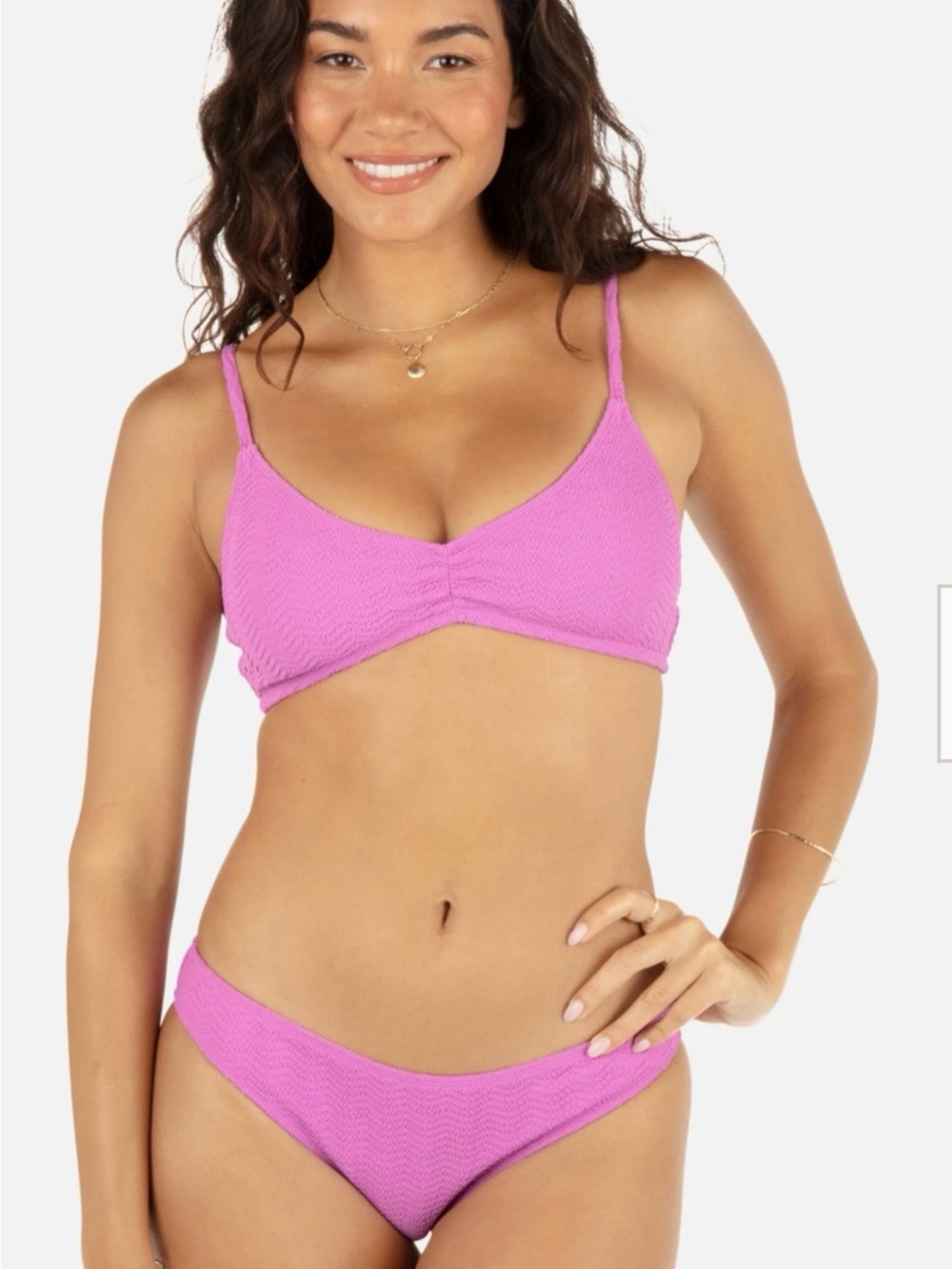 NWTs Hurley Wave Scrunch Bralette Bikini-size Medium - Orchid